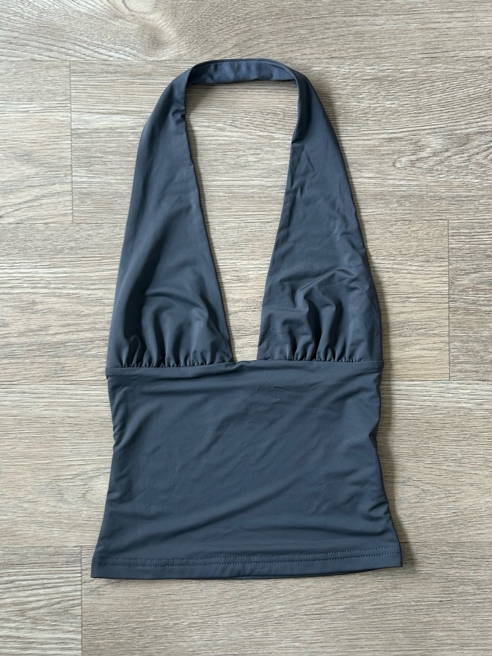 White Fox Halter When I’m With You Halter Top - Charcoal, Size XXS